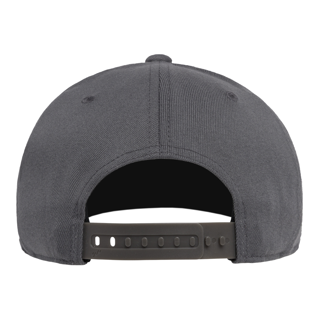 Grey 110 Flexfit Flat Brim Leatherette Logo