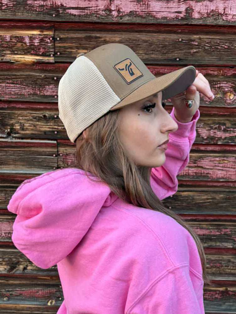 Light Brown and Tan Mesh Back Cap