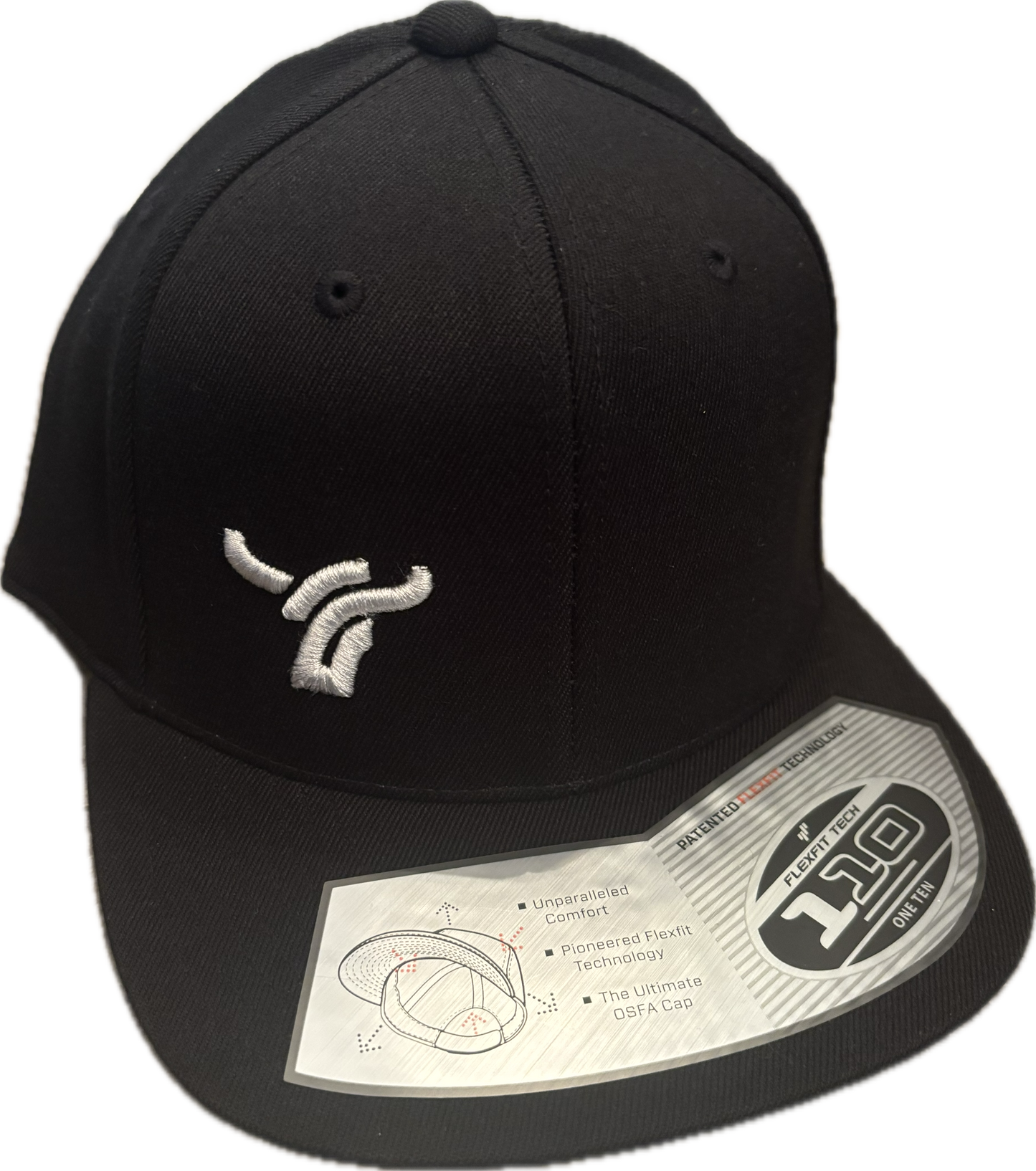 Black Flat Brim 110 Flexfit Small Logo