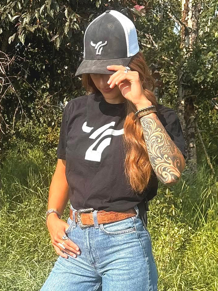 Black Fitted T-Shirt Large Logo