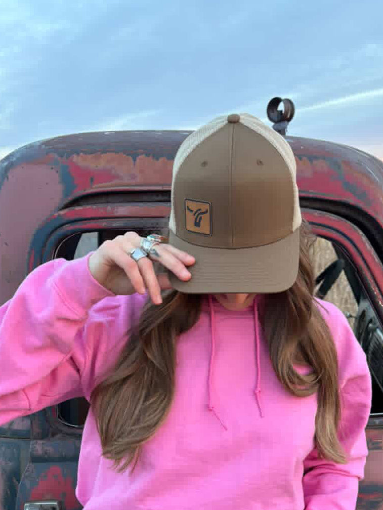 Light Brown and Tan Mesh Back Cap