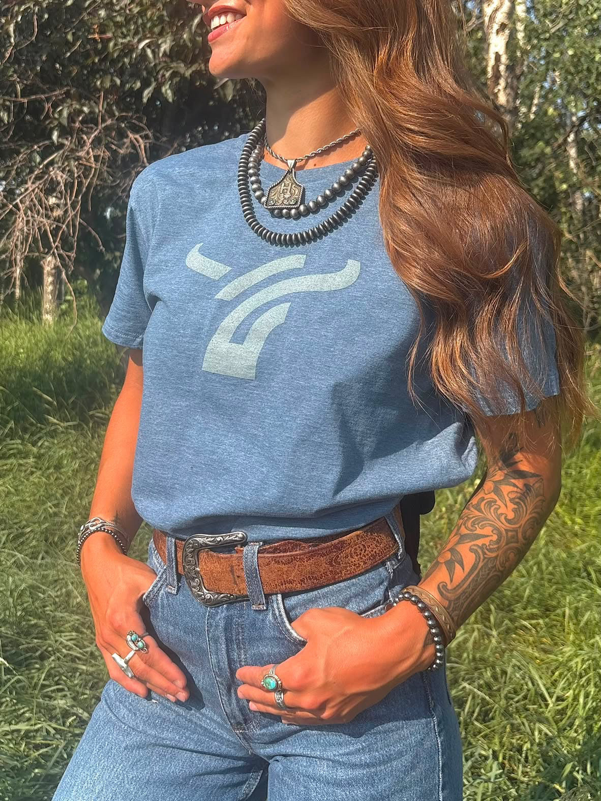 Blue Fitted T-Shirt