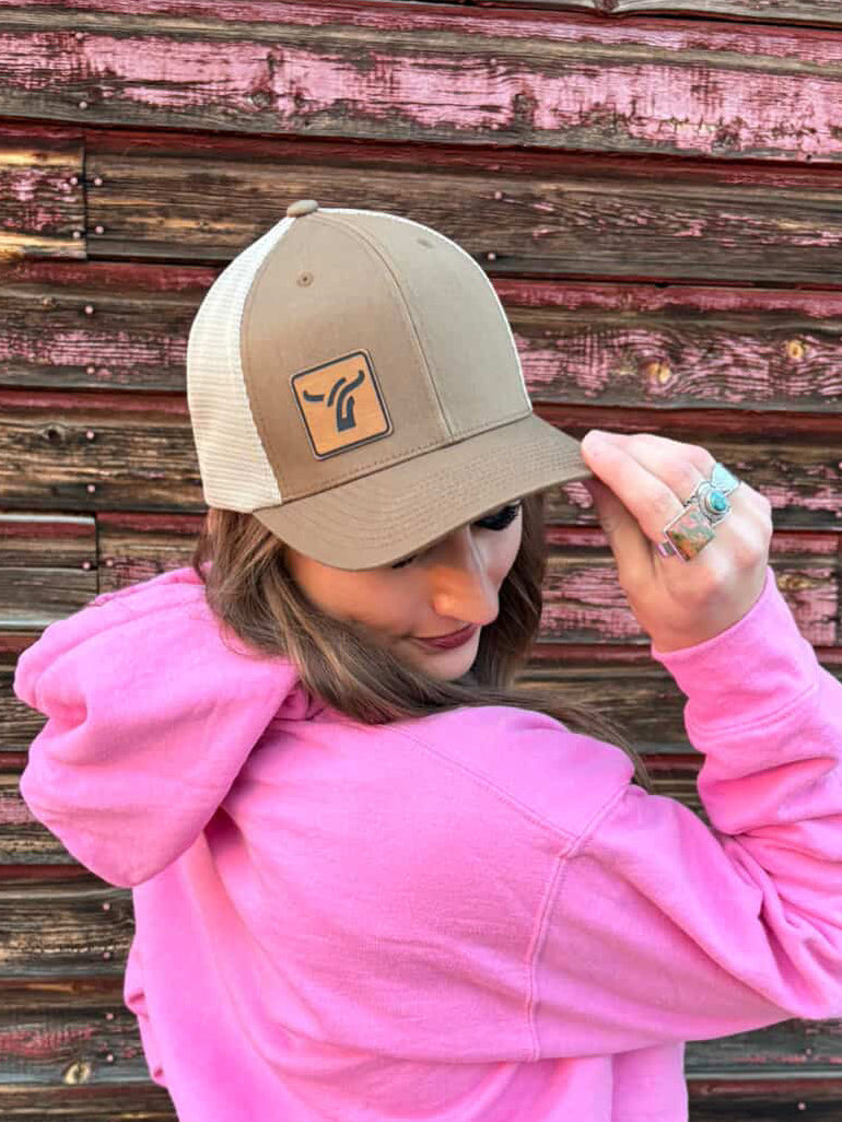 Light Brown and Tan Mesh Back Cap