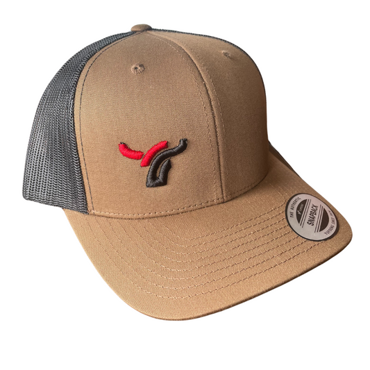 Coyote tan cap small logo