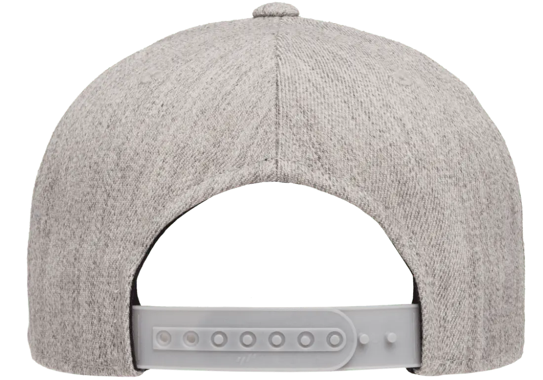 Heather grey Flat Brim snapback flex fit cap small logo
