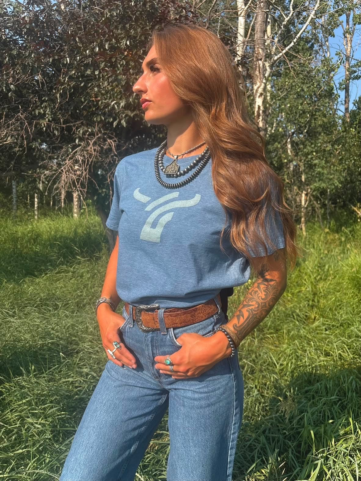 Blue Fitted T-Shirt