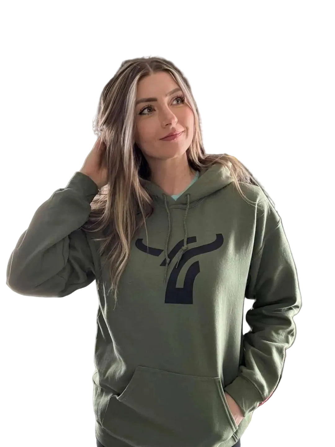 Military Green Hoody Large Logo