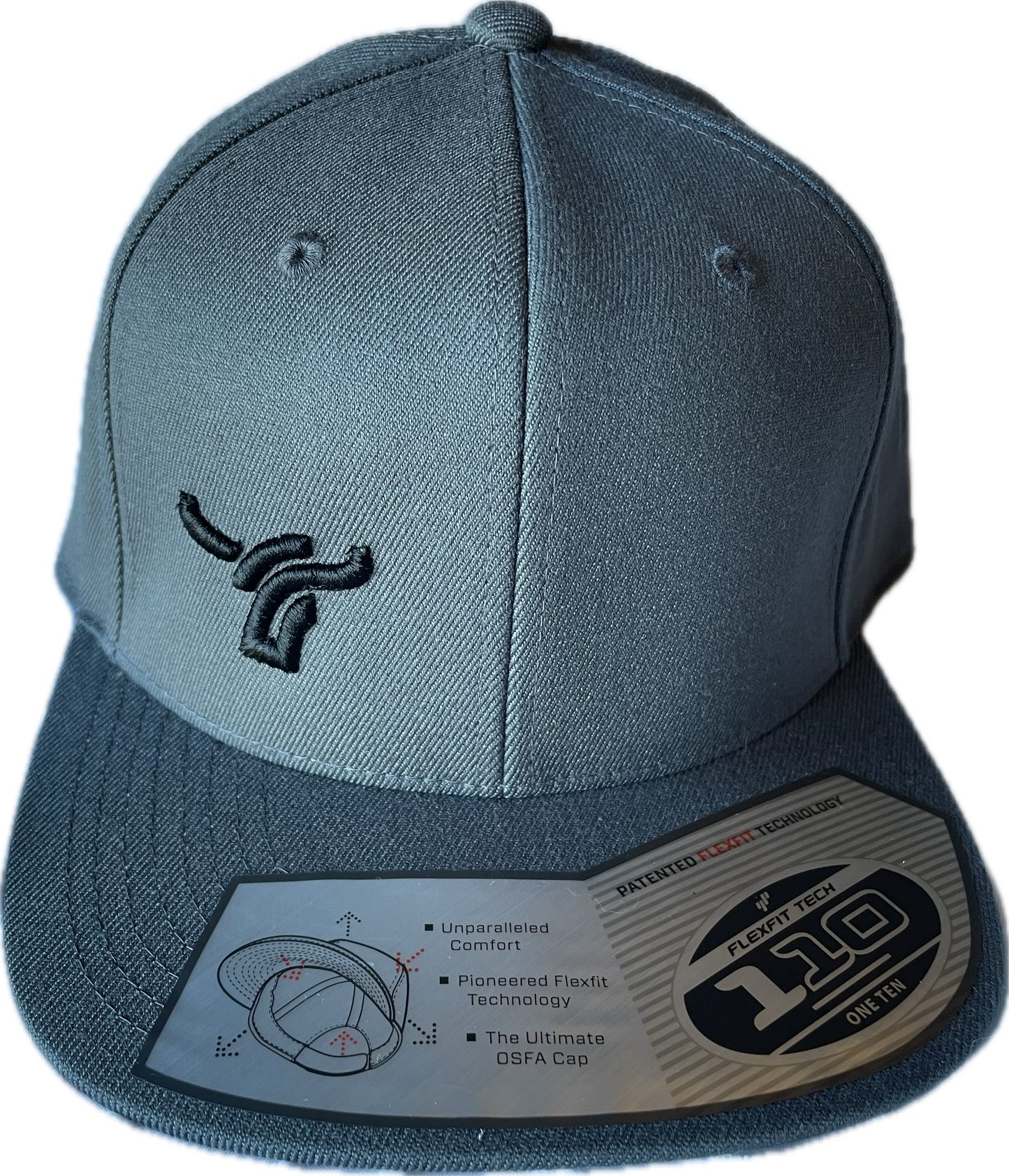 Dark Grey Flat Brim 110 snapback cap flex fit small B8 Ranch logo