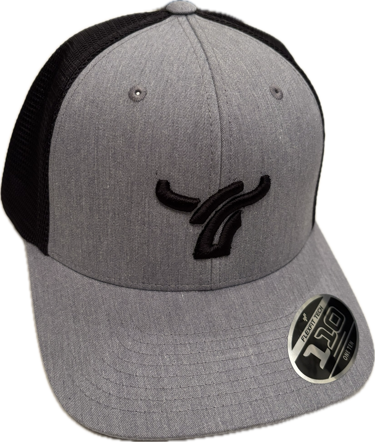 Heather/Black 110 Flexfit Large Logo
