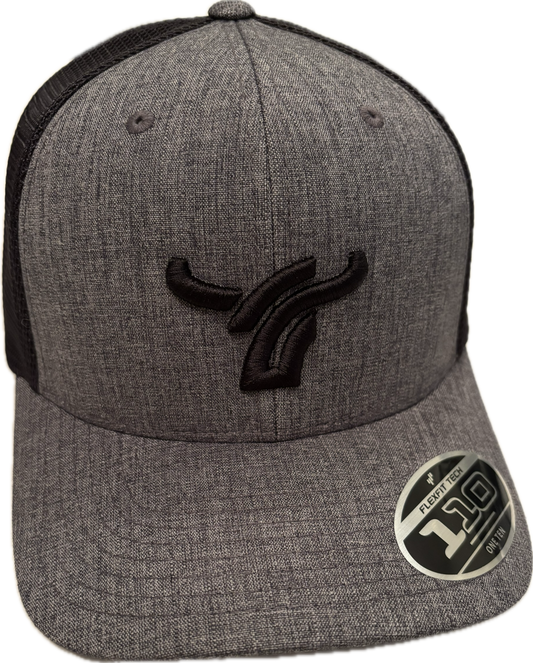Heather Charcoal 110 Flexfit Large Logo